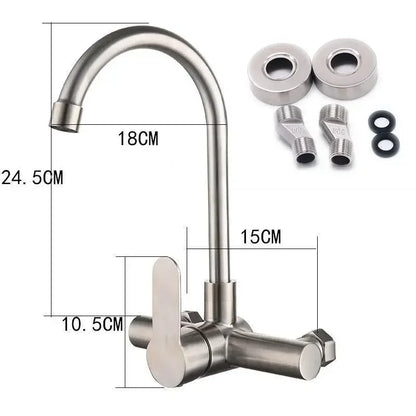 Stainless Steel Faucet Wall Mounted Cold Tap Bathroom