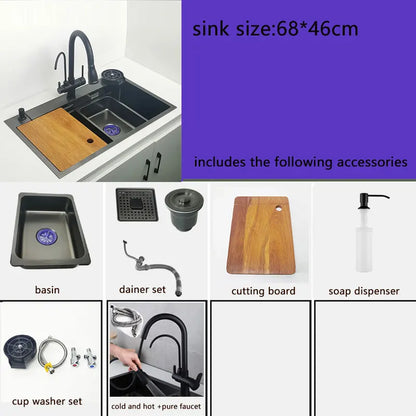 Nano Sink Matte Black Above Mount Washing Basin