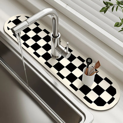 Sink Faucet Mat Drain Pad Absorbent Bathroom Splash