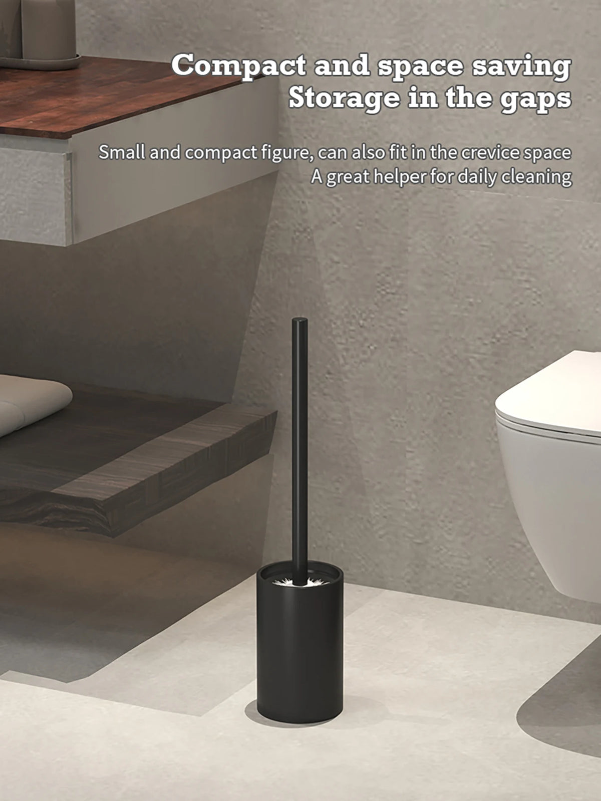 Bathroom Toilet Brush Holder Cleaning Plastic Floor Standing