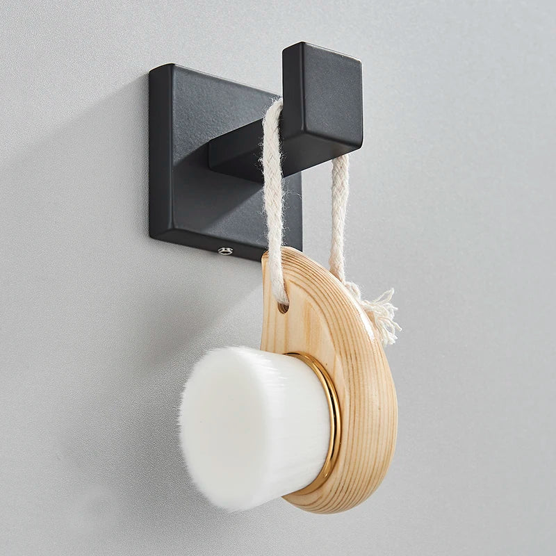 Bathroom Matte Black Wall Shelf Toilet Roll Paper