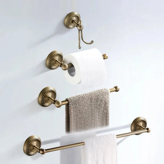 Solid Brass Bathroom Robe Hook Paper Holder Towel