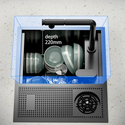 Hidden Cup Washer Nano 304 Stainless Steel Sink