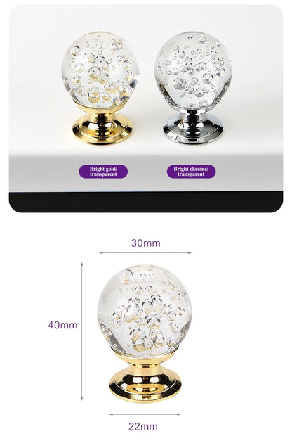 Colorful Crystal Glass Ball Pulls Knobs Wardrobe Door