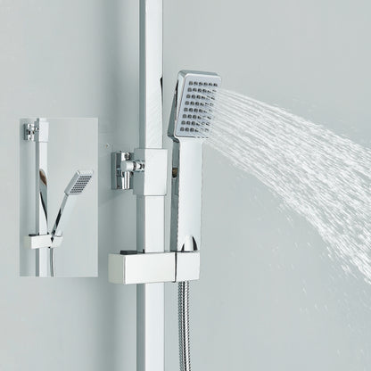 Thermostatic Chrome Shower Faucet Rainfall Headshower Handled