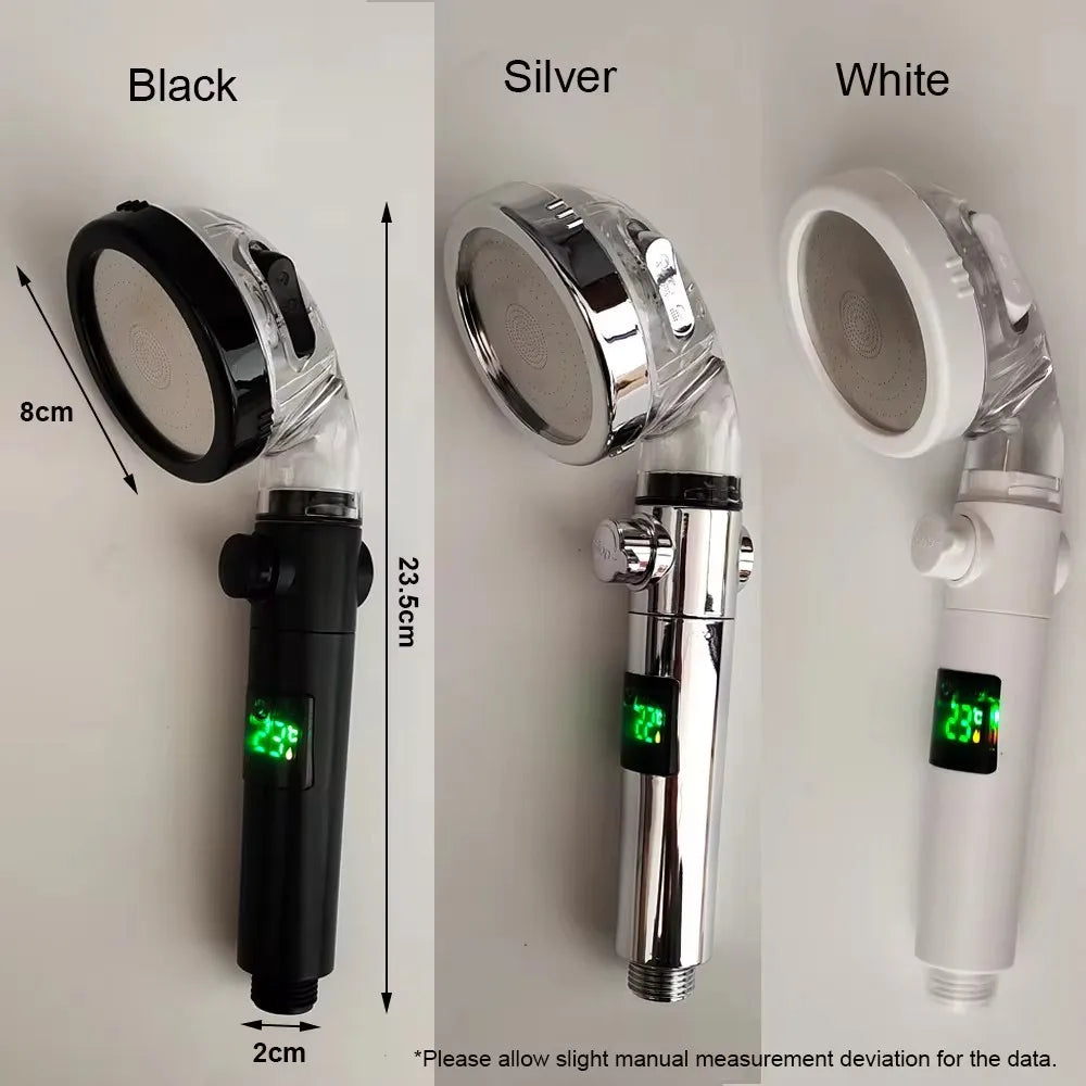 Led Digital Temperature Display Shower Head Modes Large