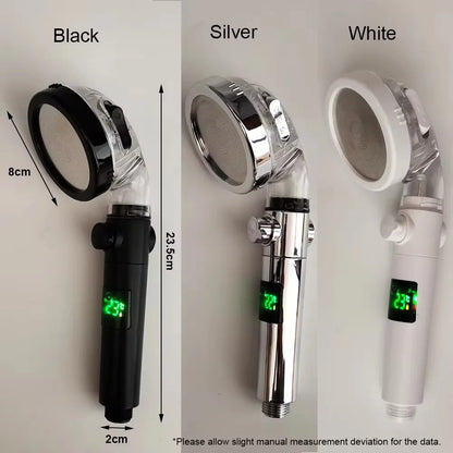 Led Digital Temperature Display Shower Head Modes Large