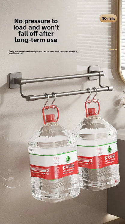 Adhesive Towel Rack 30-80cm Adjustable No Drill Bathroom