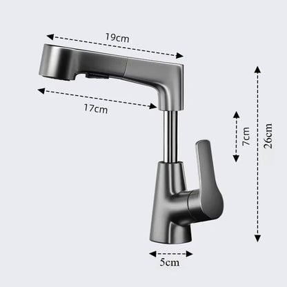 Basin Faucet Bathroom Pull Out Lift Mixer Tap
