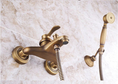 European Style Antique Retro Bathroom Shower Faucet Copper