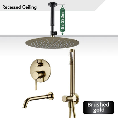 Bathroom Faucet Shower Mixer Tap Spout Black Solid