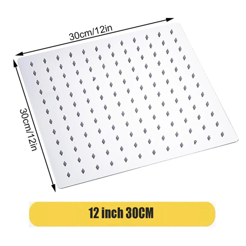 Rainfall High Pressure Shower Head 12/10/8 Inch Stainless