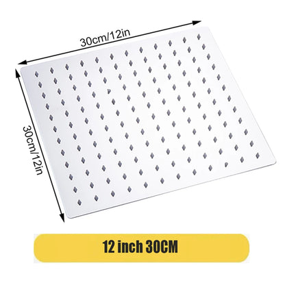 Rainfall High Pressure Shower Head 12/10/8 Inch Stainless