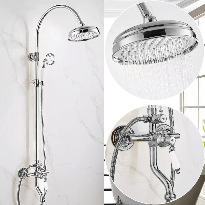Vintage Shower System Brass Lightweight Luxury Gold Shower