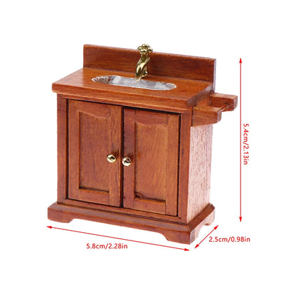 Realistic 1/12 Scale Dollhouse Simulation Wash Basin Toy