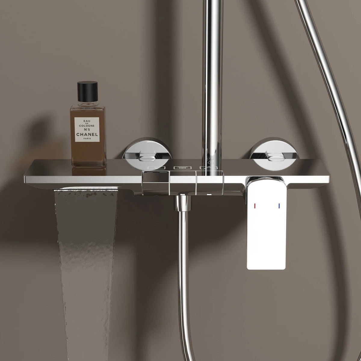 Brushed Rose Gold Piano Bathroom Shower Brass Cold