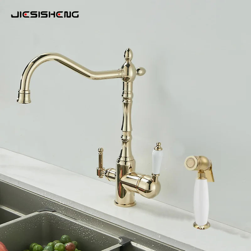 Brass Light Luxury Three-In-One Pure Water Faucet Sink