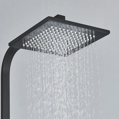 Black Thermostatic Shower Faucets Digital Display Screen Cold