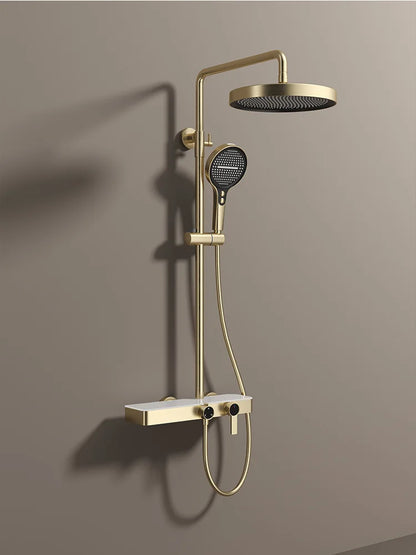 Brushed Gold Bathroom Shower Quality Brass Cold Bathroom