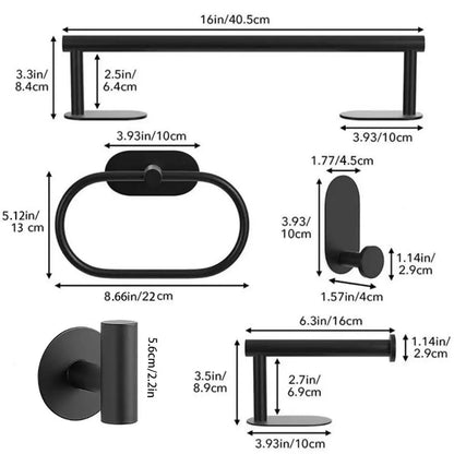 4/5pcs Stainless Steel Bathroom Hardware Anticorrosion Wall Mount