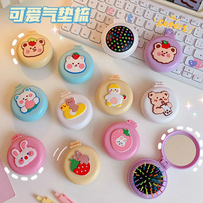 1pcs Mini Cute Folding Air Comb Mirror Compact