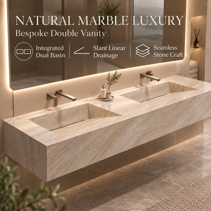 Any Size Custom Luxury Natural Stone Bathroom Vanity
