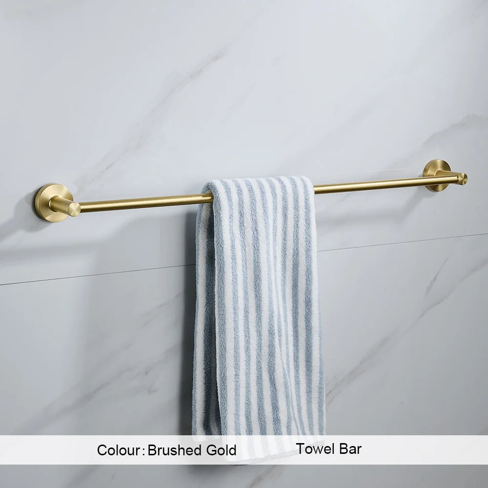 Brushed Gold Wall Mount Shelf Toilet Bath Hardware