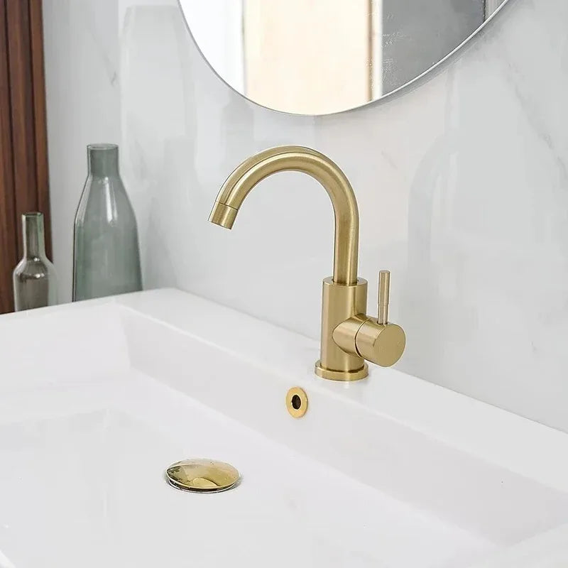 Arrival Light Luxury Gold Bathroom Basin Faucet Modern