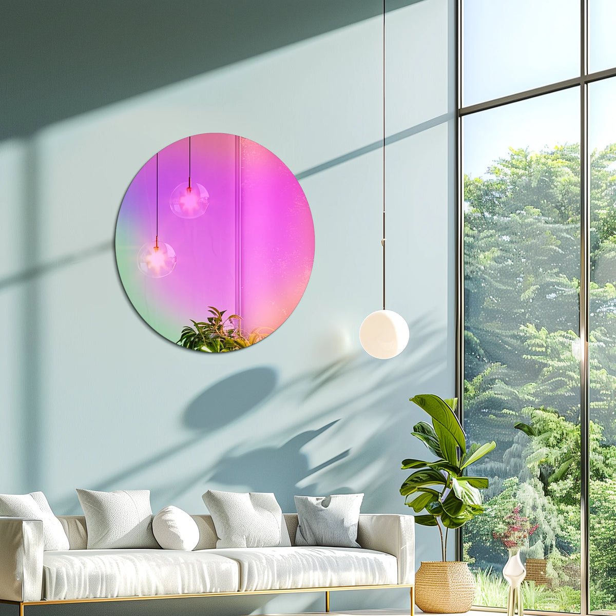 Wisfor Wall Decorative Mirror Iridescent Round Wall Mirror