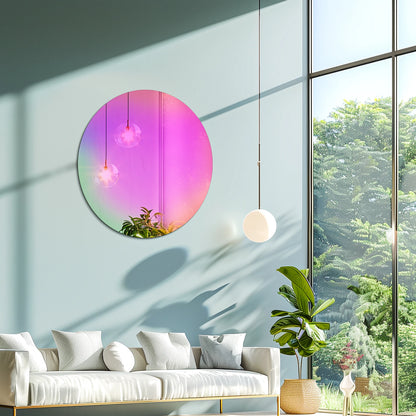 Wisfor Wall Decorative Mirror Iridescent Round Wall Mirror