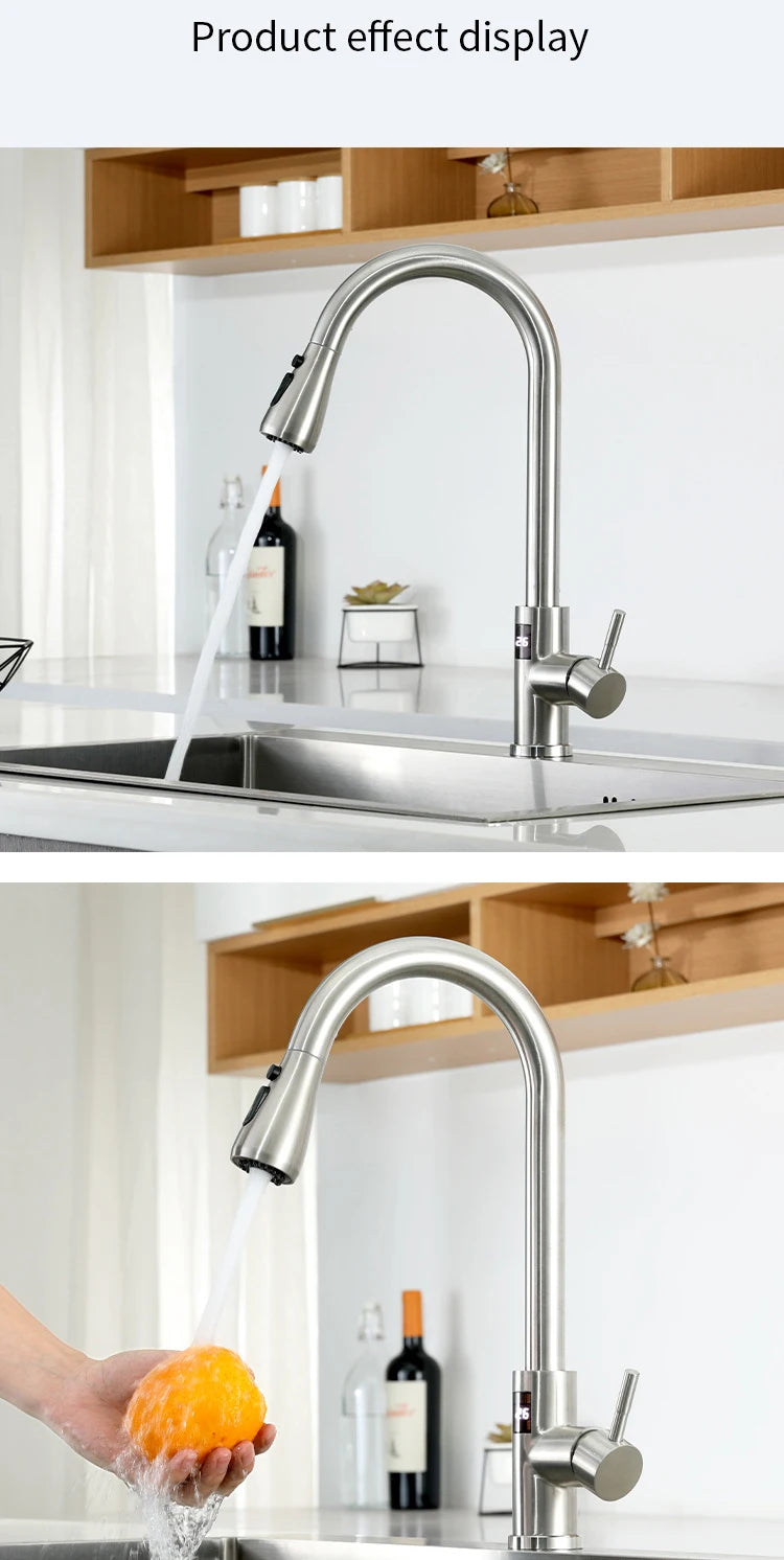 Smart Digital Touch On Faucets Stainless Steel Cold