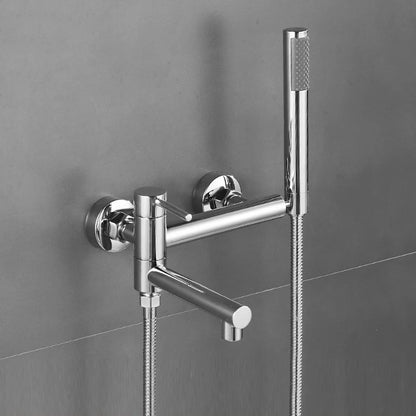 Bathtub Shower Faucet Brass Handle Waterfall Spout Wall