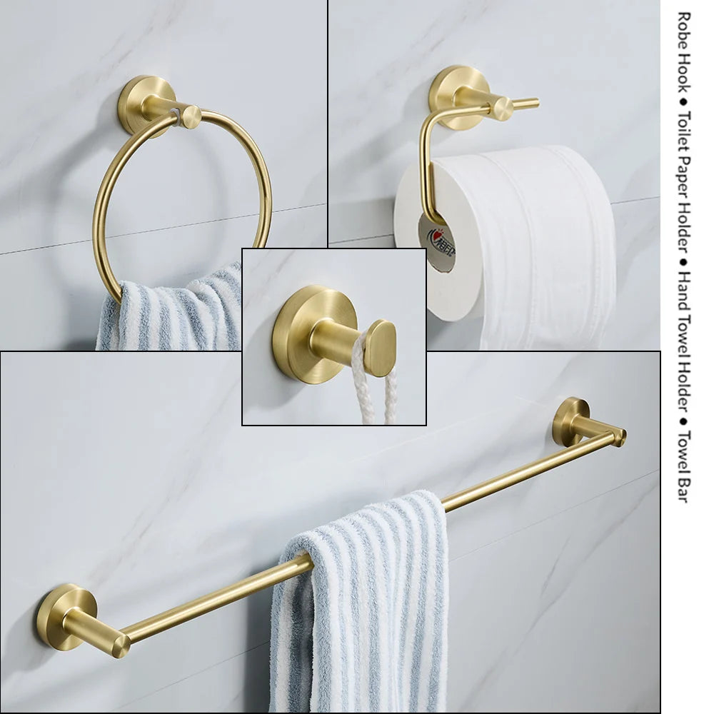 Brushed Gold Wall Mount Shelf Toilet Bath Hardware