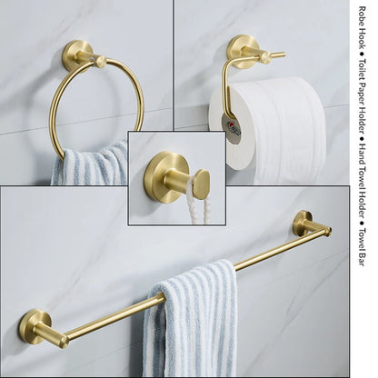 Brushed Gold Wall Mount Shelf Toilet Bath Hardware