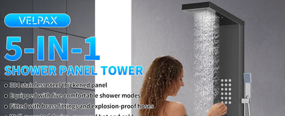 Function Shower Column Panel Stainless Steel Rain Massage