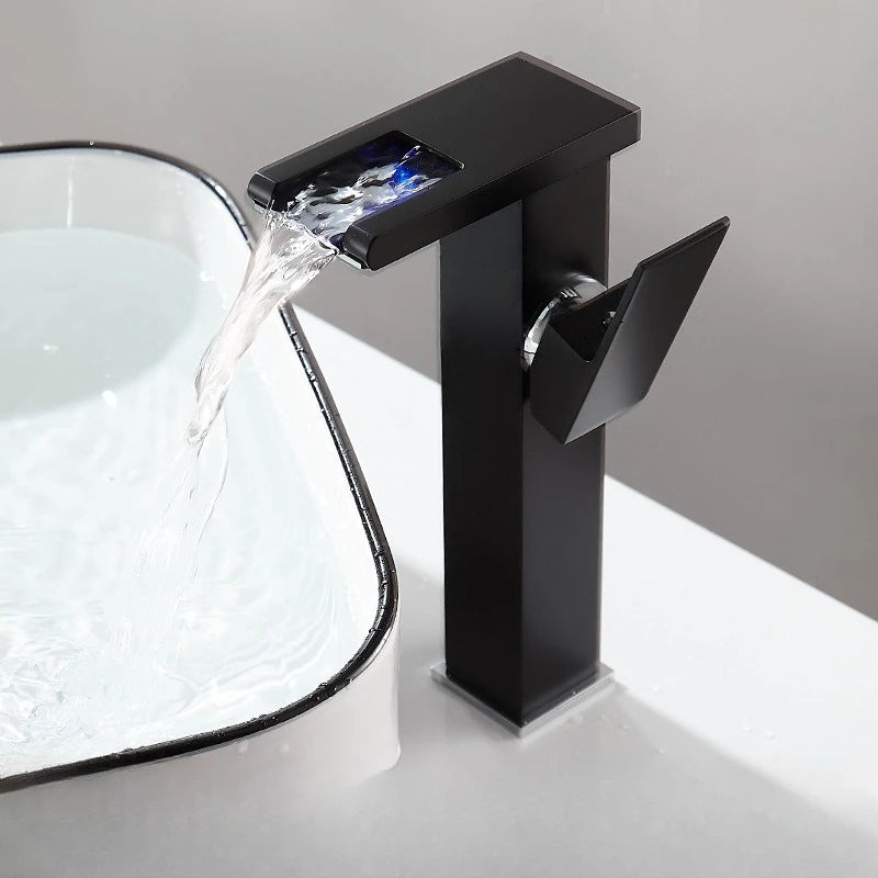Black Bathroom Sink Faucet Hole Cold Water Mixing