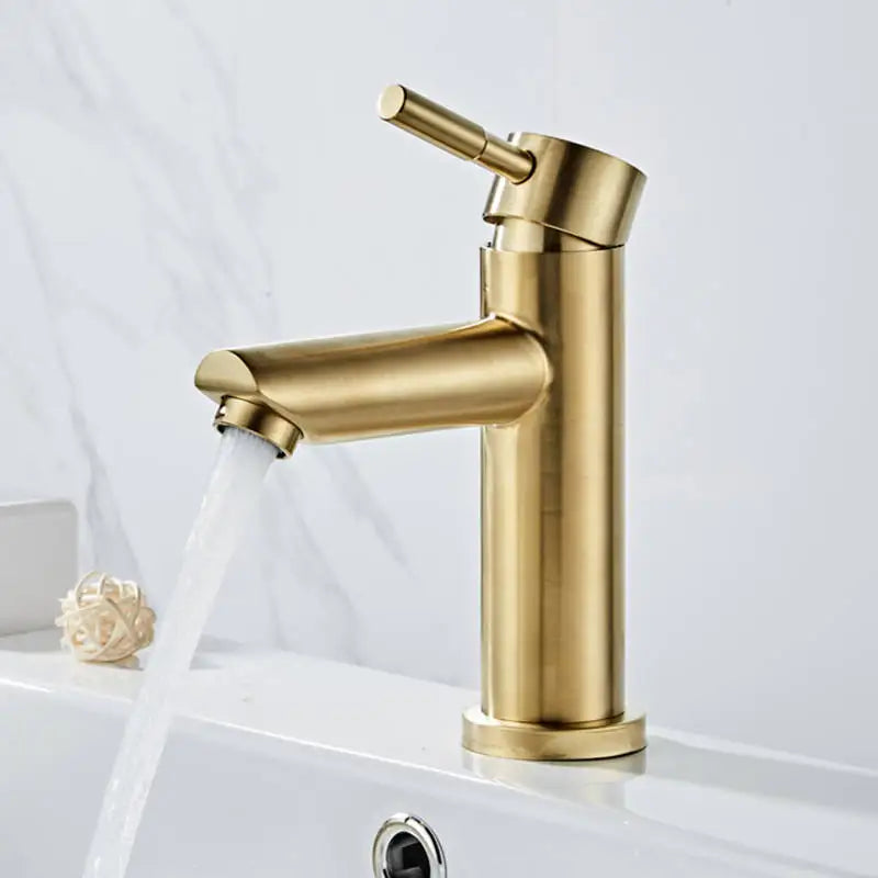 Brushed Gold Bathroom Faucet Modern Lavatory Vanity Sink