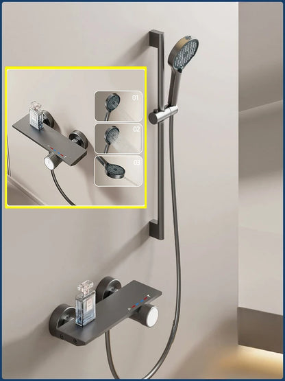 Two Ways Water Outlet Knobbed Bathroom Shower System