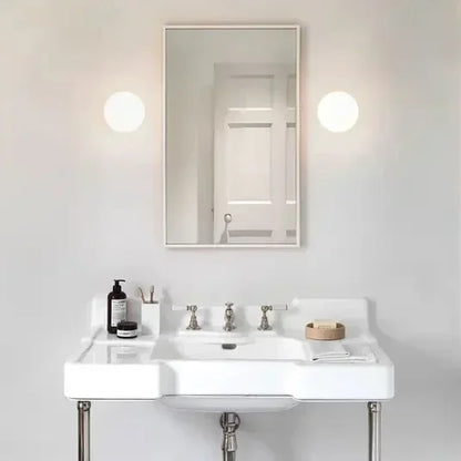 Modern White Wall Lamp Ball Glass Wall Sconce