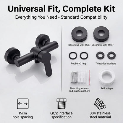 304 Stainless Steel Bathroom Shower Faucet Wall Mounted