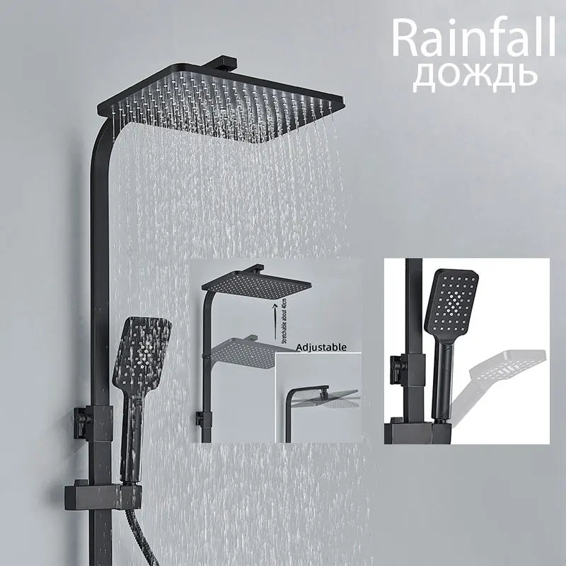 Black Shower Faucet Ways Showers Faucet Systems Adjustable