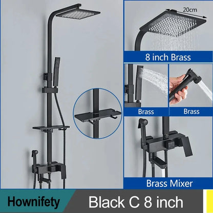 Golden Shower Faucet Rainfall 3/4-Way Bathtub Tap Bathroom