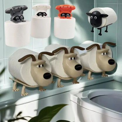 Fun Dog Raccoon Sheep Toilet Paper Holder Decor