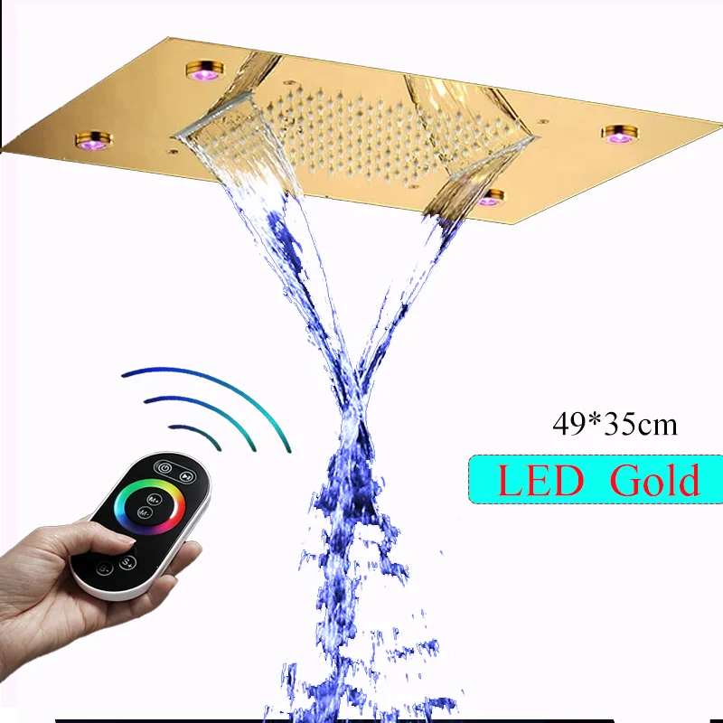 Large Rainfall Shower Faucet Ceiling Installation Bathroom