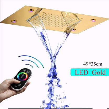 Large Rainfall Shower Faucet Ceiling Installation Bathroom
