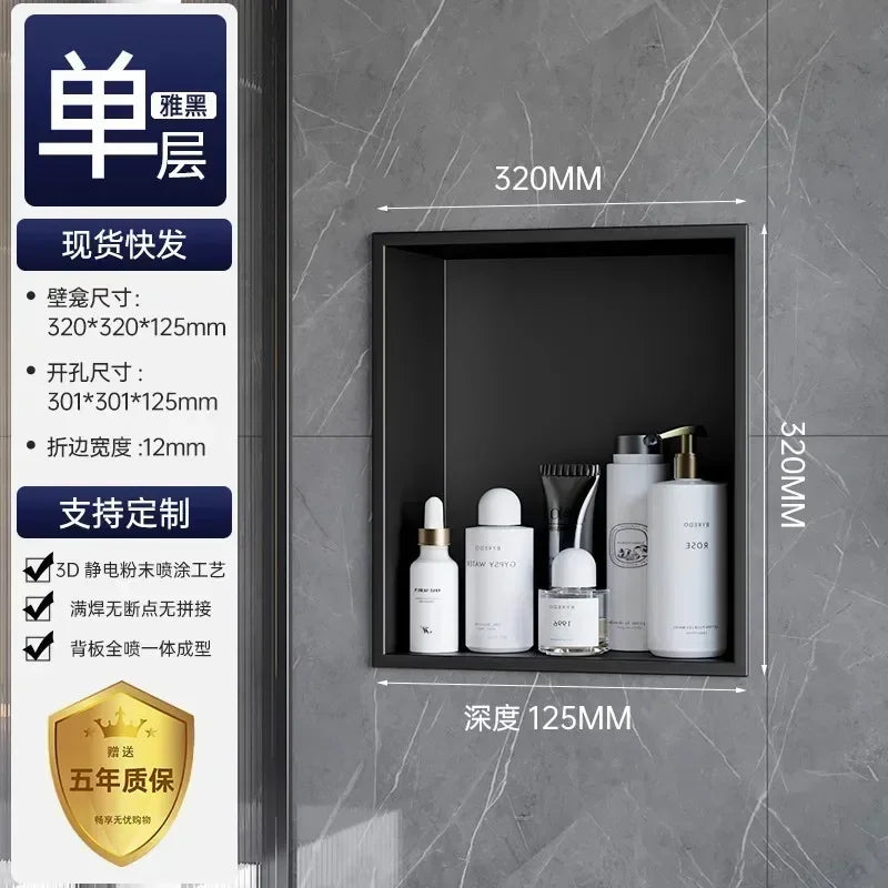 Stainless Steel Niche Bathroom Shelf-Embedded Tv Cabinet Style
