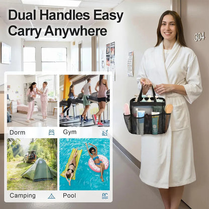 Mesh Shower Caddy College Dorm Room Essentials Pockets