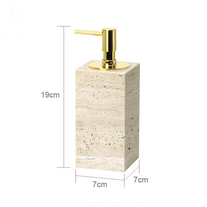Beige Travertine Bathroom Natural Marble Soap Dispenser Soap