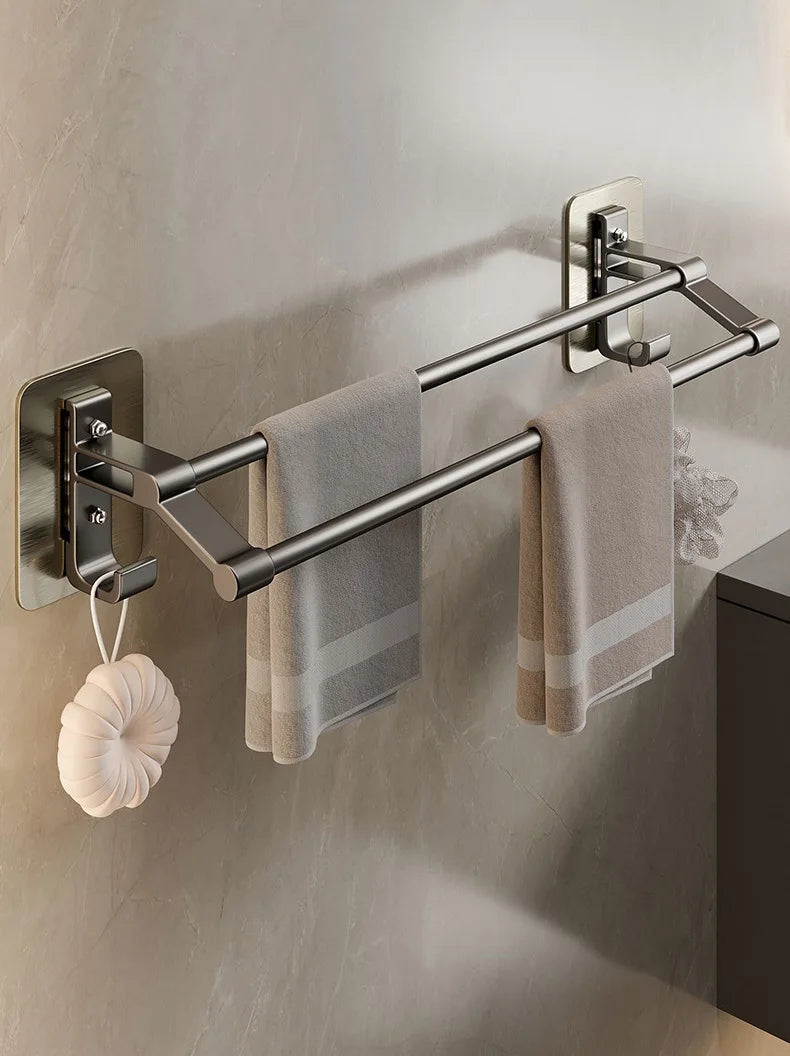 Self-Adhesive Two Layer Towel Holder Bathroom Towel Rack