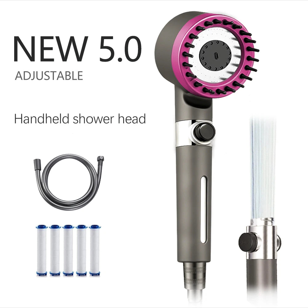 Filtered Handheld View Window Shower Head Bathroom Shower